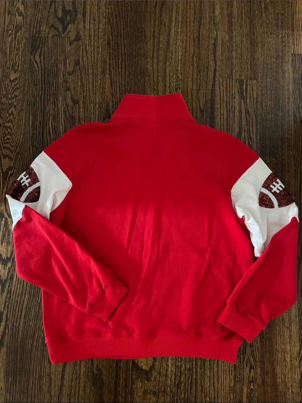 Main Strip Red and White 'GAMEDAY' Half-Zip Sweatshirt
